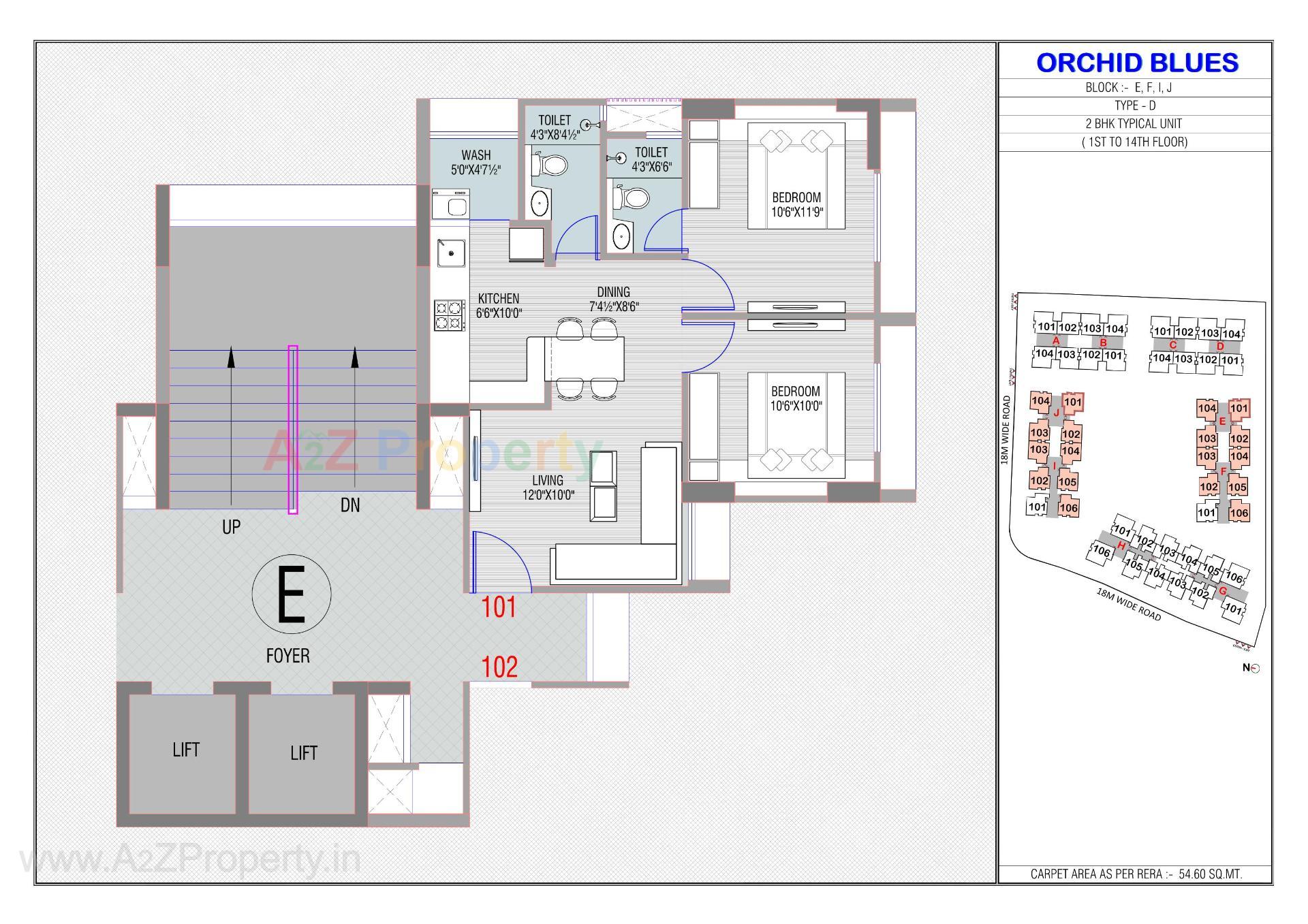 Layout of real estate project Orchid Blues located at Sanathal, Ahmedabad, Gujarat