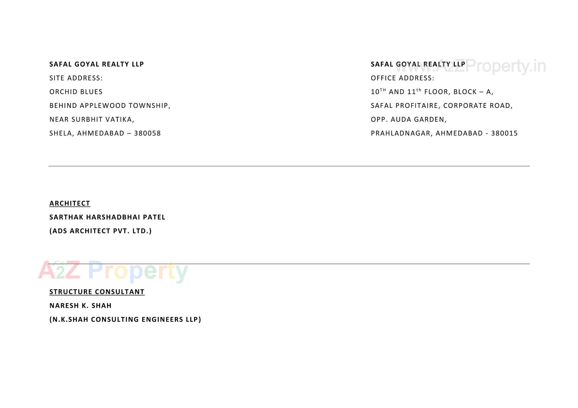  of real estate project Orchid Blues located at Sanathal, Ahmedabad, Gujarat