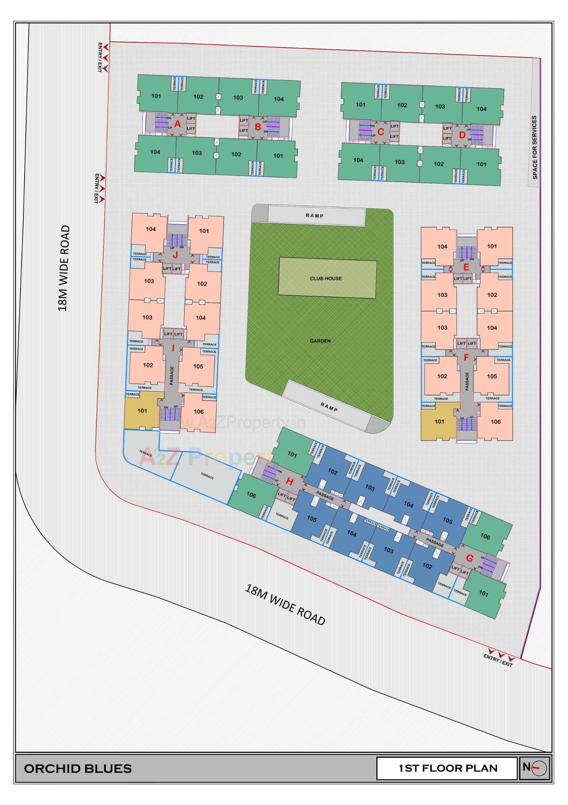 Layout of real estate project Orchid Blues located at Sanathal, Ahmedabad, Gujarat