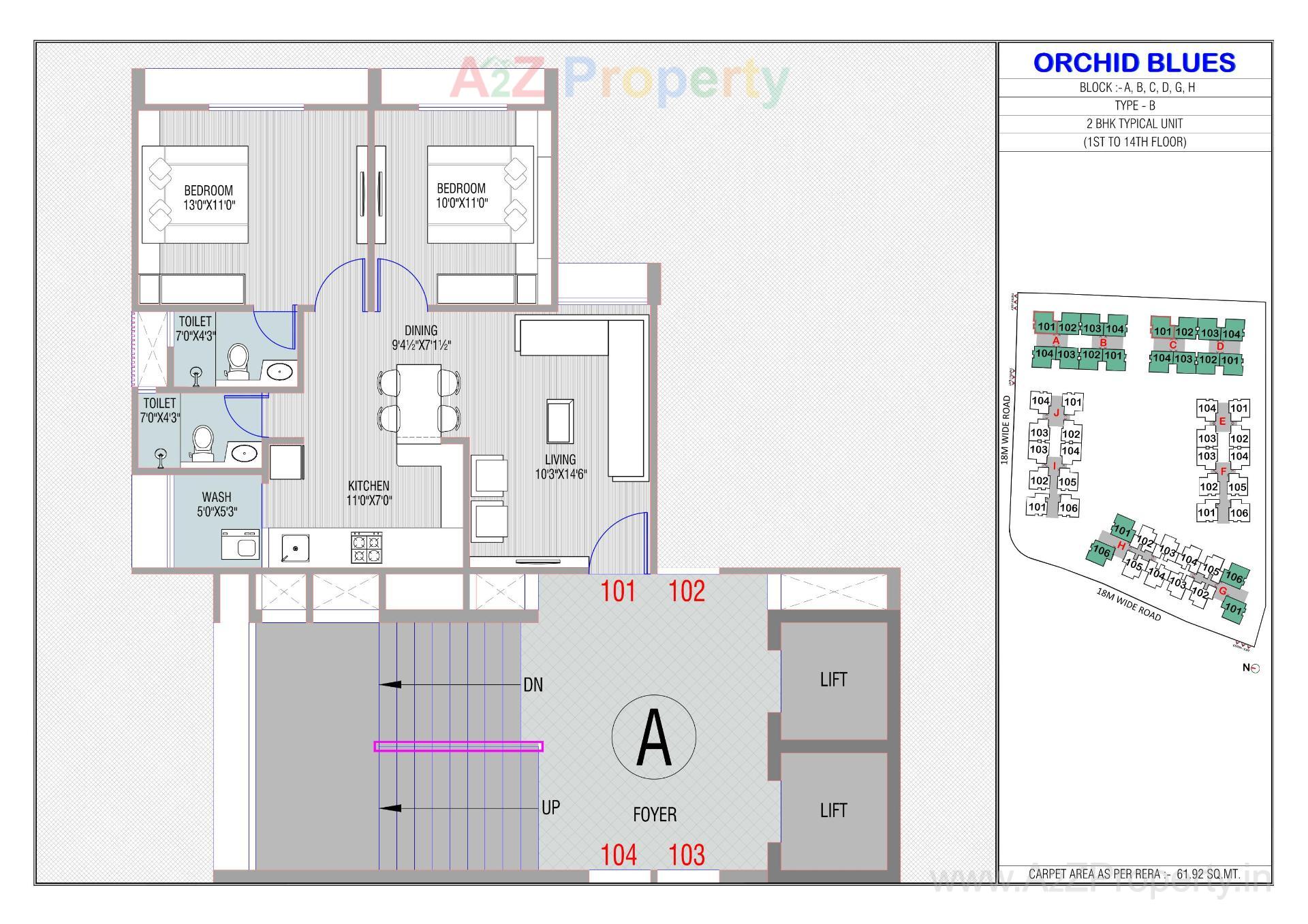 Layout of real estate project Orchid Blues located at Sanathal, Ahmedabad, Gujarat