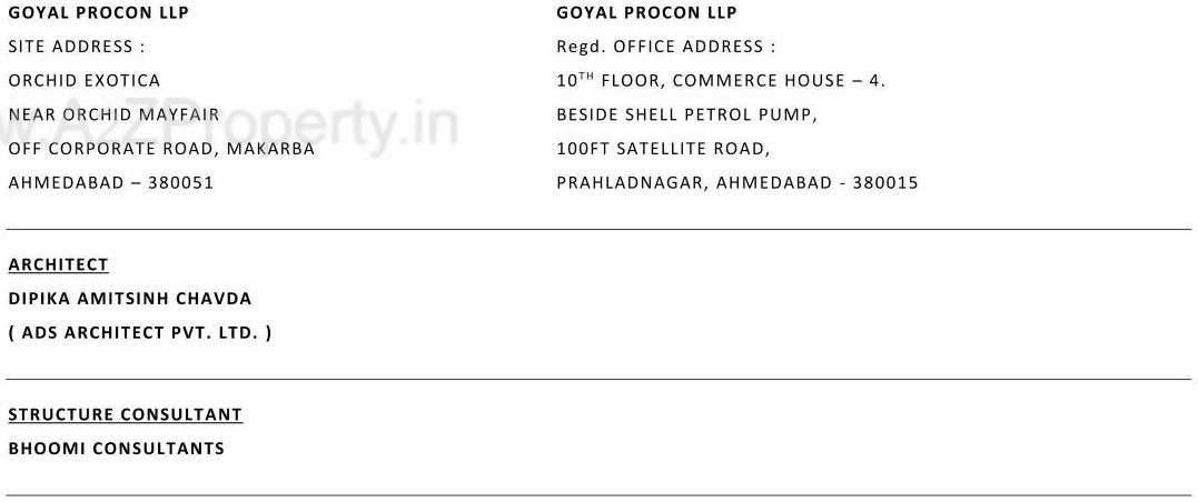  of real estate project Orchid Exotica located at Makarba, Ahmedabad, Gujarat