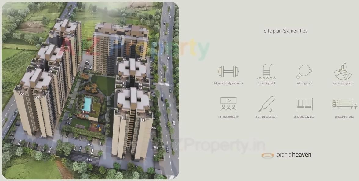 Layout of real estate project Orchid Heaven located at City, Ahmedabad, Gujarat