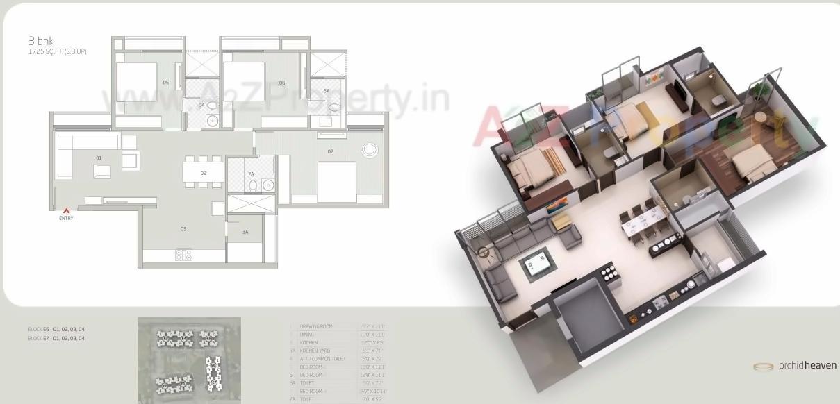 Layout of real estate project Orchid Heaven located at City, Ahmedabad, Gujarat