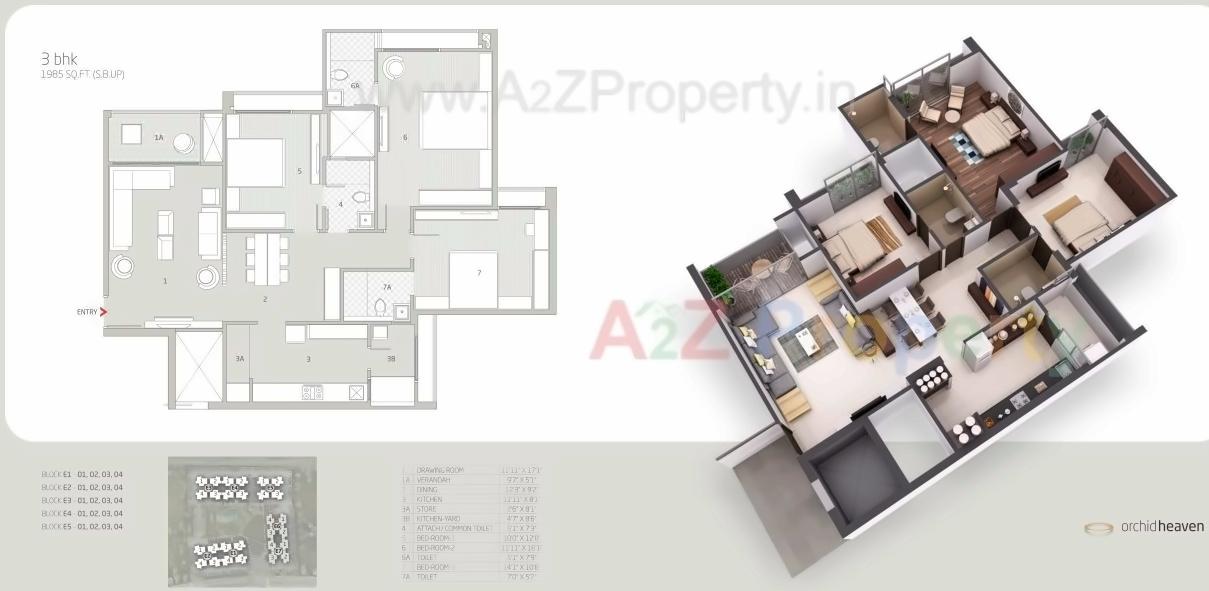 Layout of real estate project Orchid Heaven located at City, Ahmedabad, Gujarat