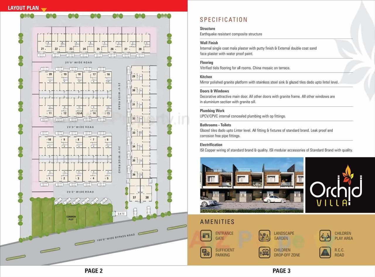 Layout of real estate project Orchid Villa located at Sanand, Ahmedabad, Gujarat