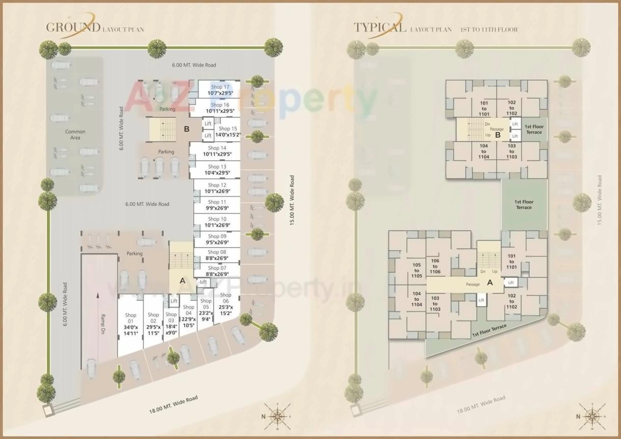 Layout of real estate project Oscar Hills located at Hanspura, Ahmedabad, Gujarat