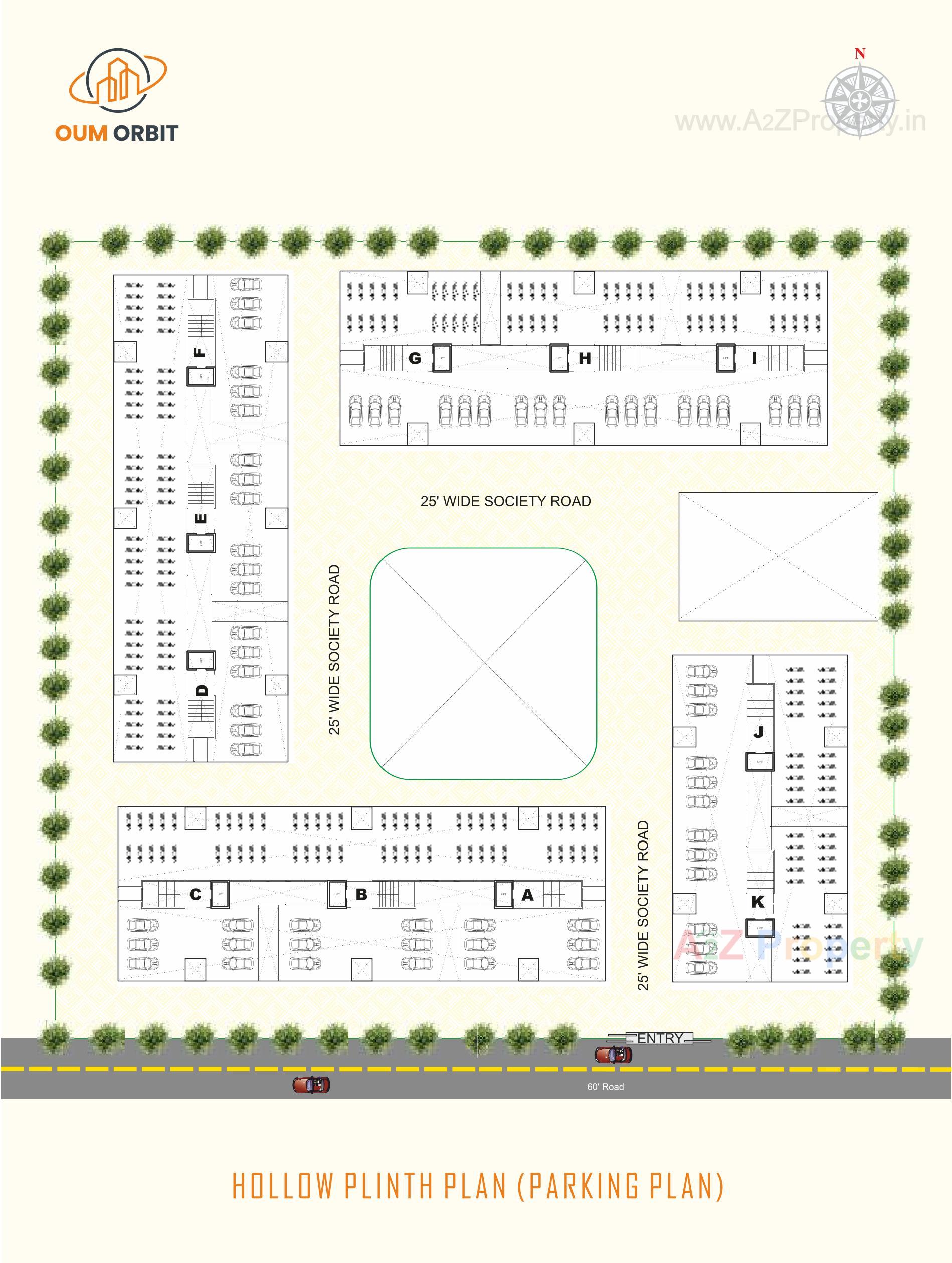 Layout of real estate project Oum Orbit located at Vinzol, Ahmedabad, Gujarat
