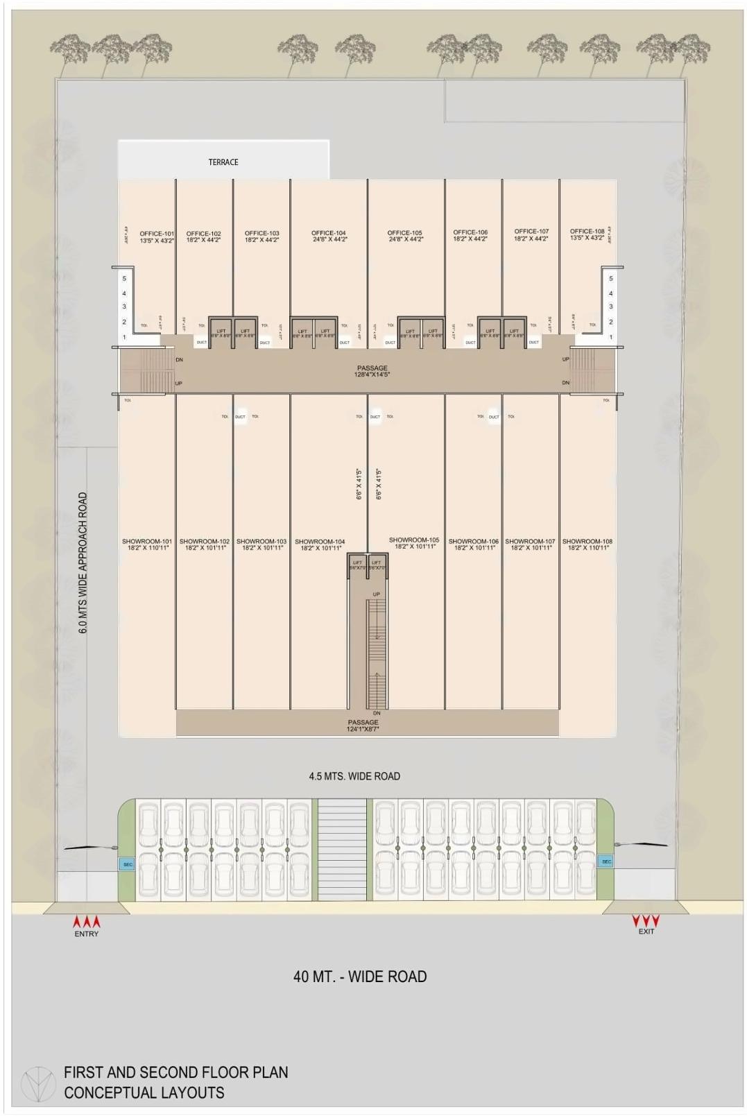 Layout of real estate project Palak Prime located at Ambli, Ahmedabad, Gujarat