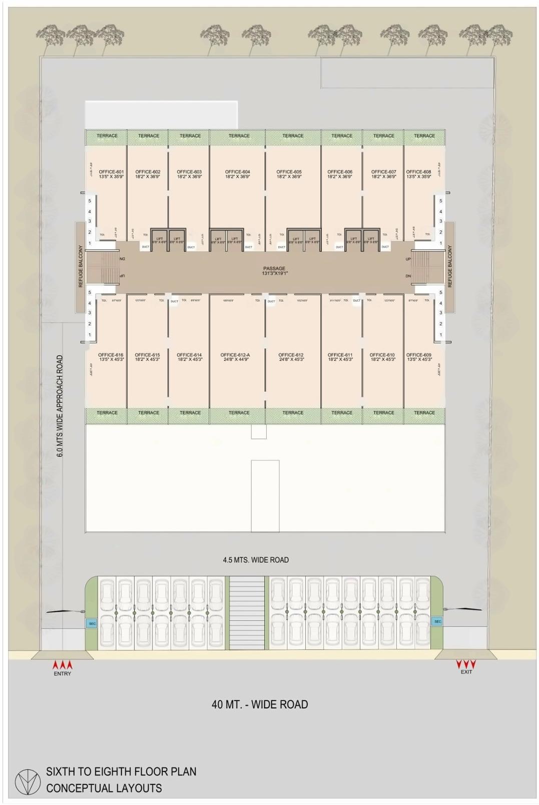 Layout of real estate project Palak Prime located at Ambli, Ahmedabad, Gujarat