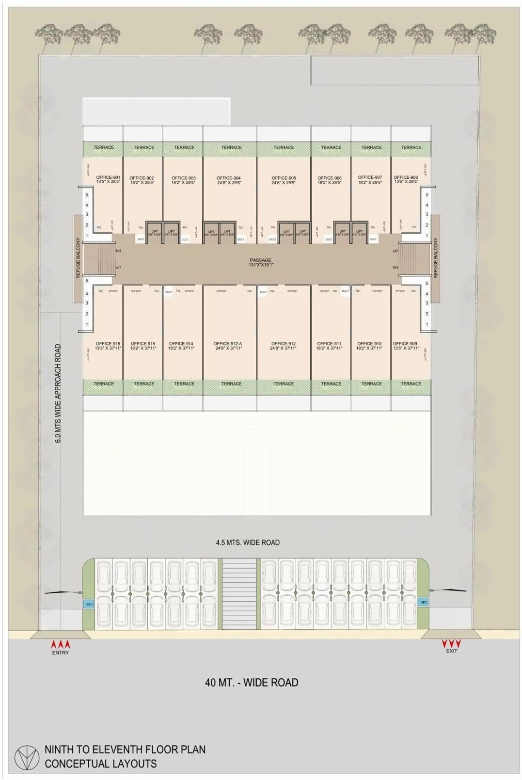 Layout of real estate project Palak Prime located at Ambli, Ahmedabad, Gujarat