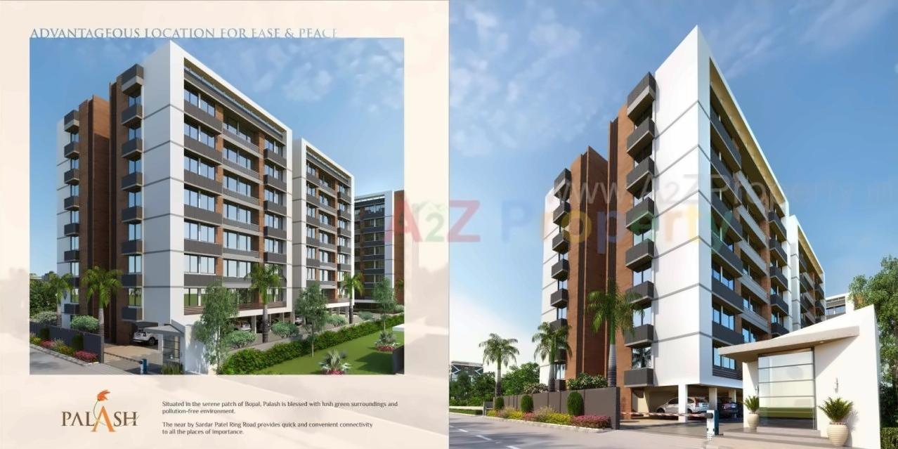 3D Elevation of real estate project Palash Residences located at Bopal, Ahmedabad, Gujarat
