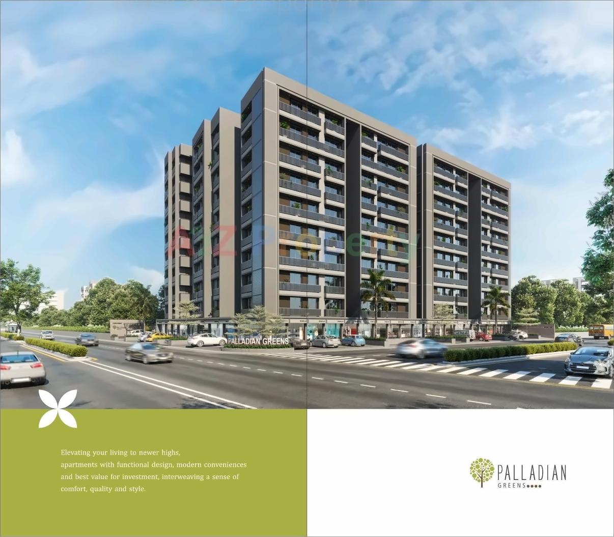 3D Elevation of real estate project Palladian Greens located at Ghuma, Ahmedabad, Gujarat