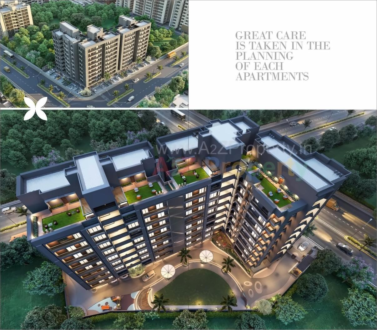 3D Elevation of real estate project Palladian Greens located at Ghuma, Ahmedabad, Gujarat