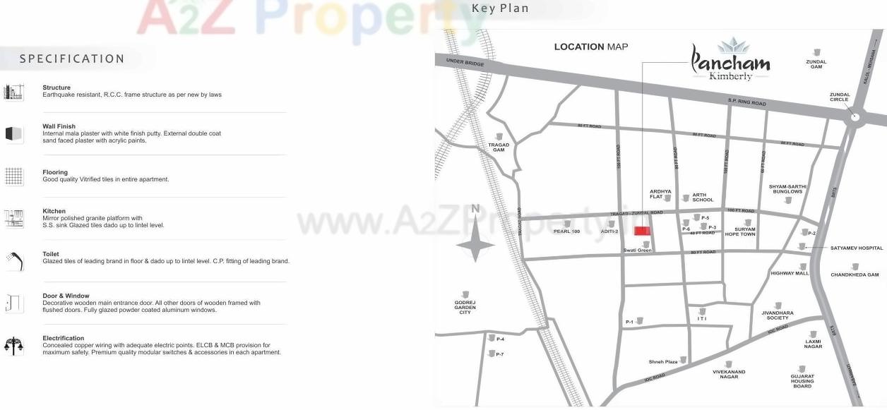  of real estate project Pancham Kimberly located at Zundal, Ahmedabad, Gujarat