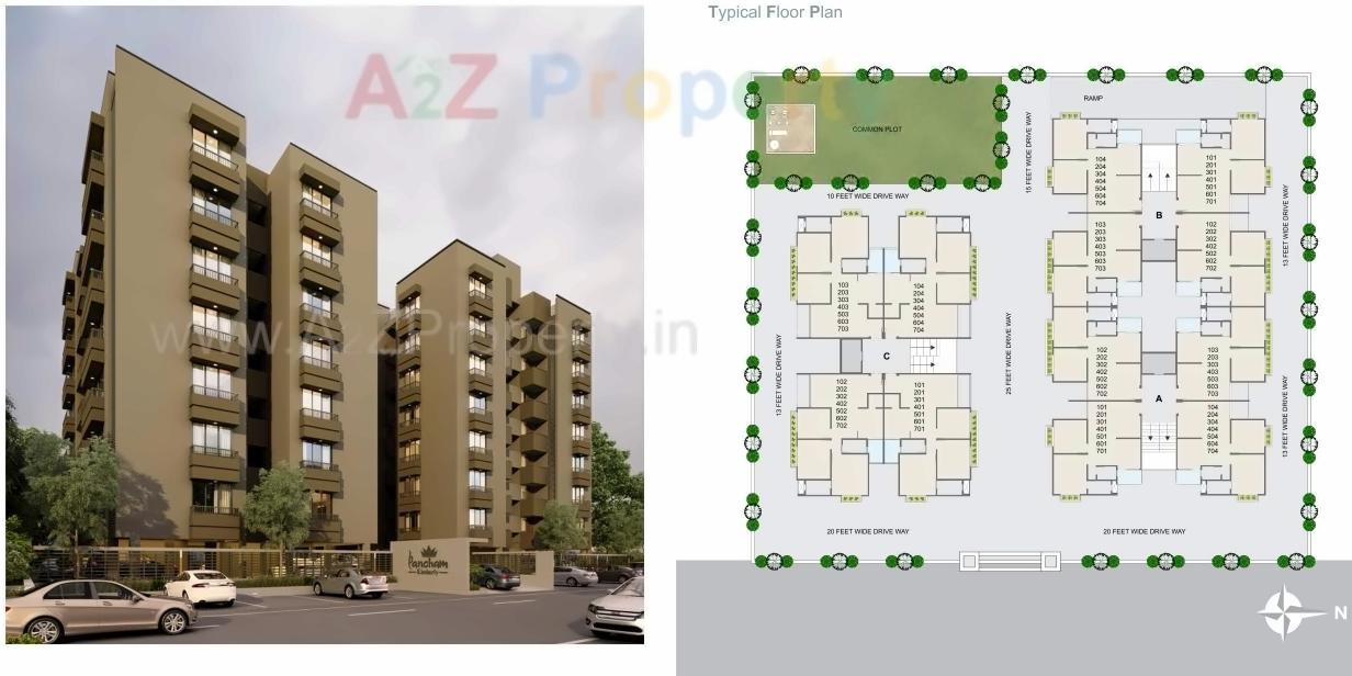 Layout of real estate project Pancham Kimberly located at Zundal, Ahmedabad, Gujarat
