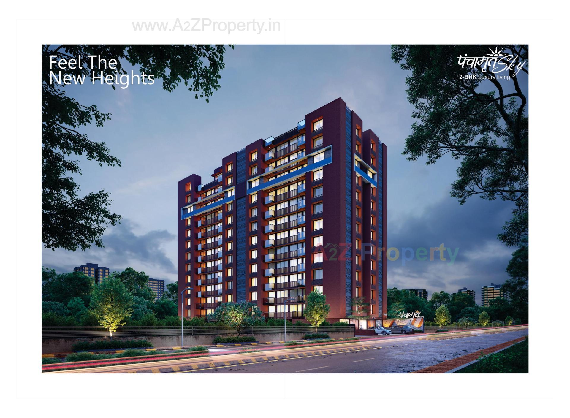 3D Elevation of real estate project Panchamrut Sky located at Gota, Ahmedabad, Gujarat