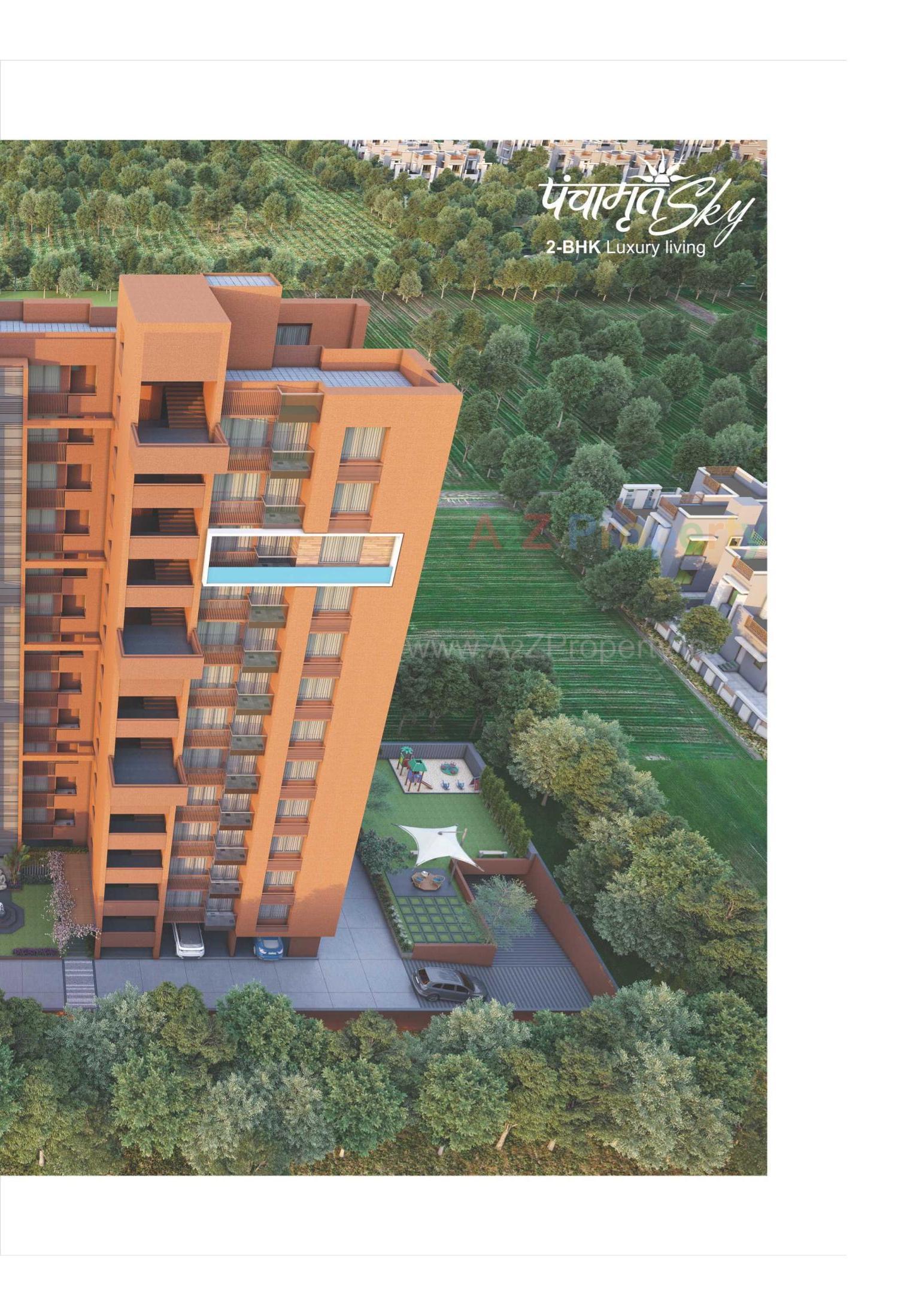 3D Elevation of real estate project Panchamrut Sky located at Gota, Ahmedabad, Gujarat