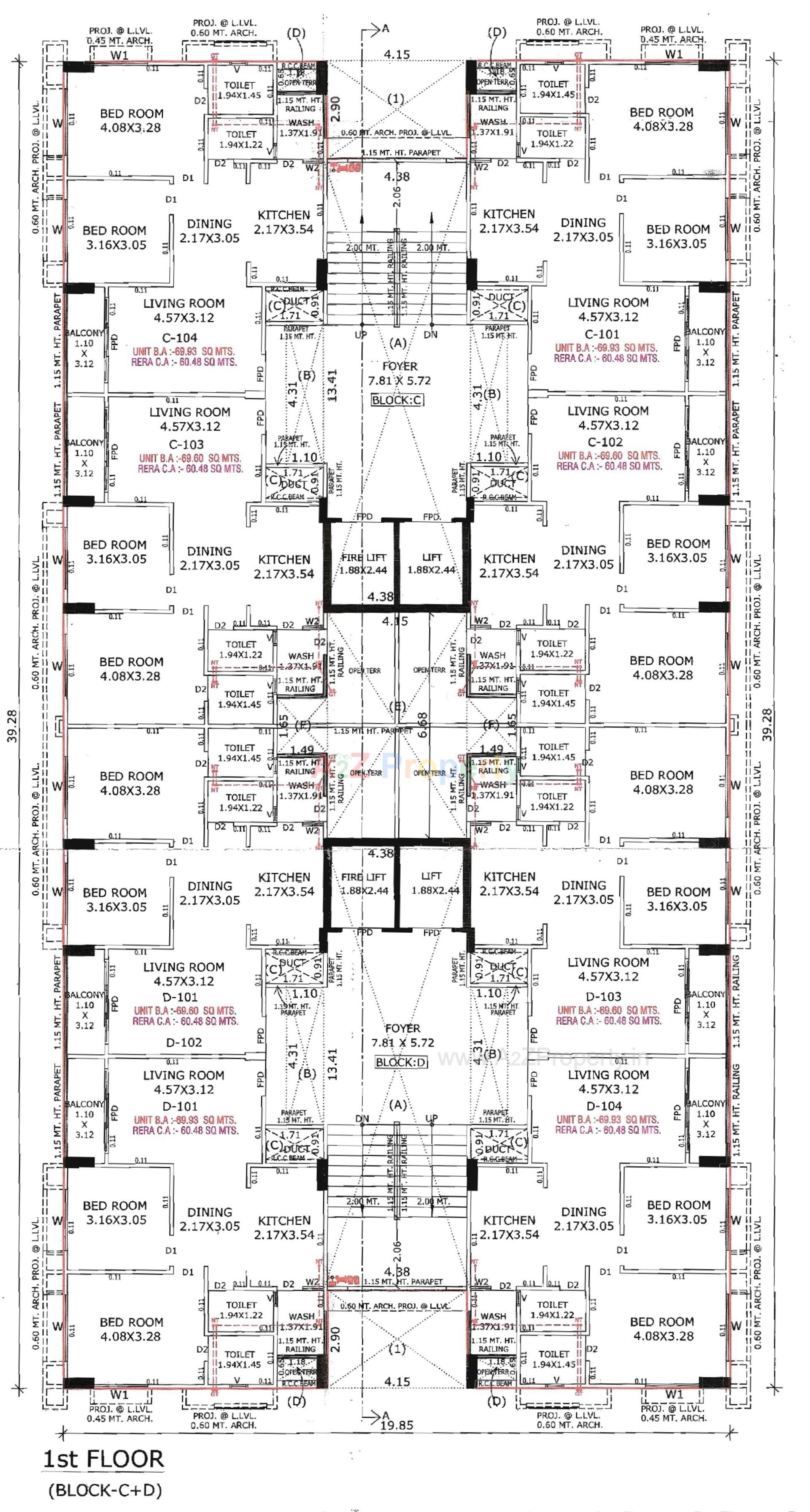 Layout of real estate project Panchamrut Skyz located at Saij, Ahmedabad, Gujarat