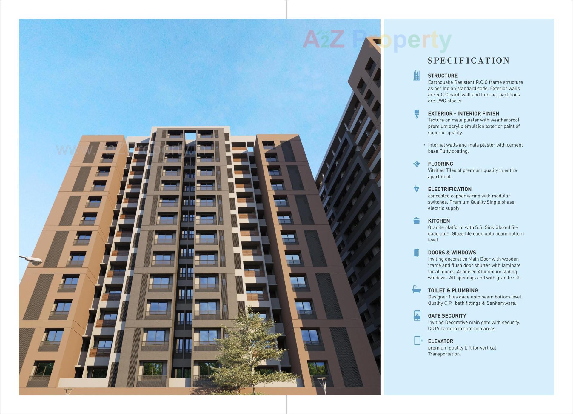 3D Elevation of real estate project Panchamrut Skyz located at Saij, Ahmedabad, Gujarat