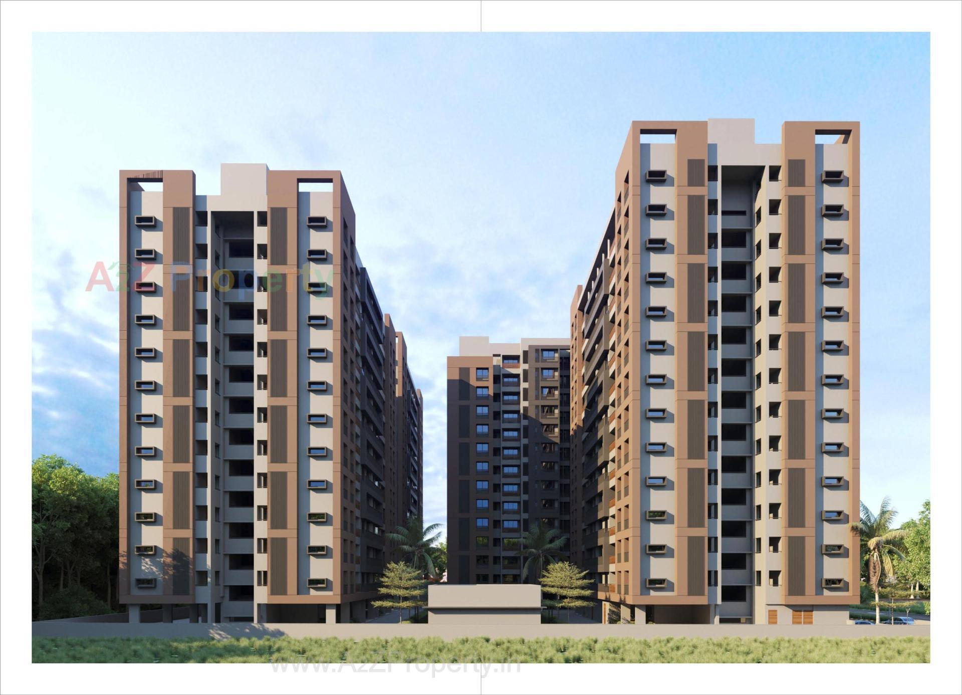 3D Elevation of real estate project Panchamrut Skyz located at Saij, Ahmedabad, Gujarat
