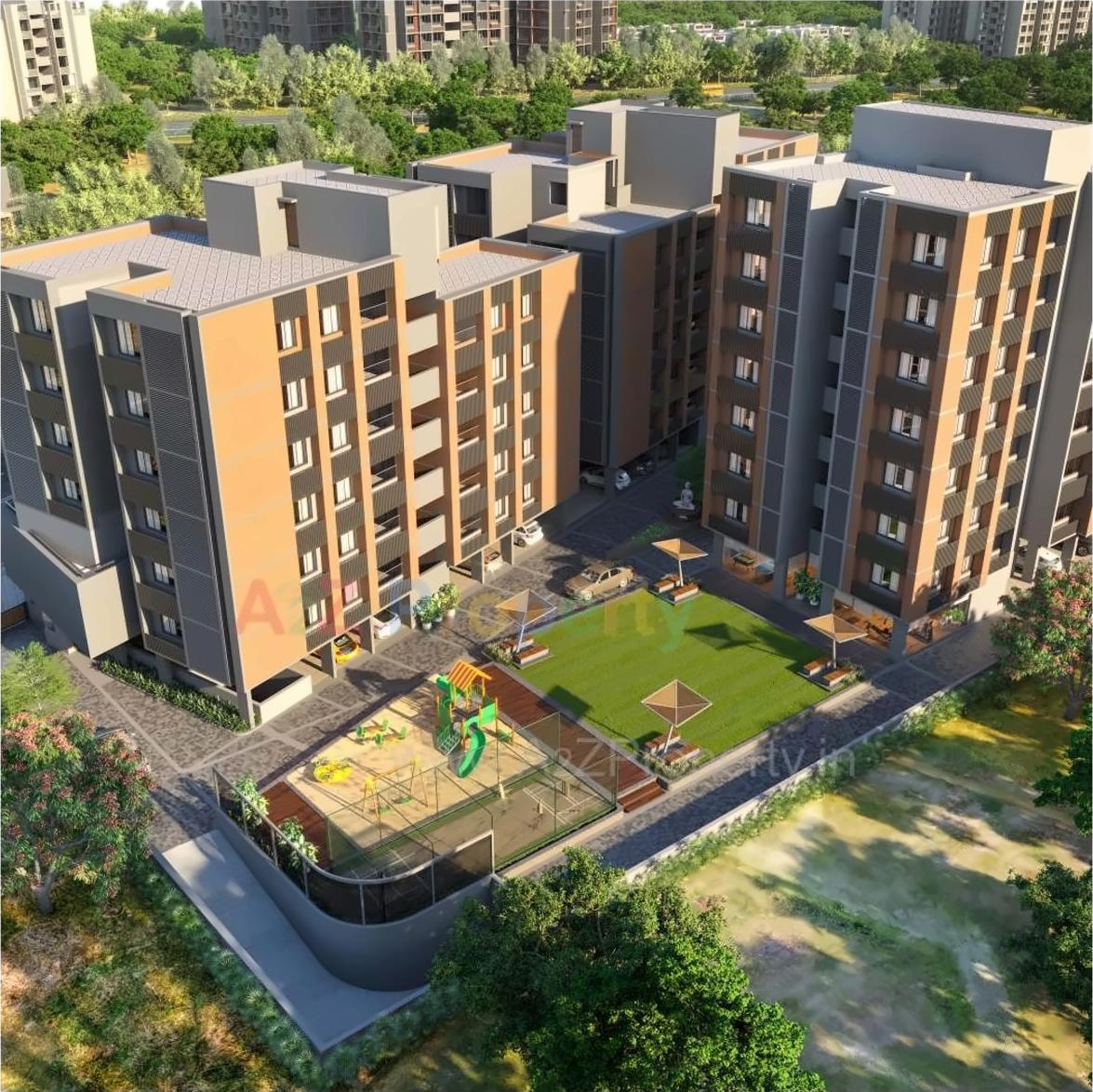 3D Elevation of real estate project Panchmukhi Hexa located at Bopal, Ahmedabad, Gujarat