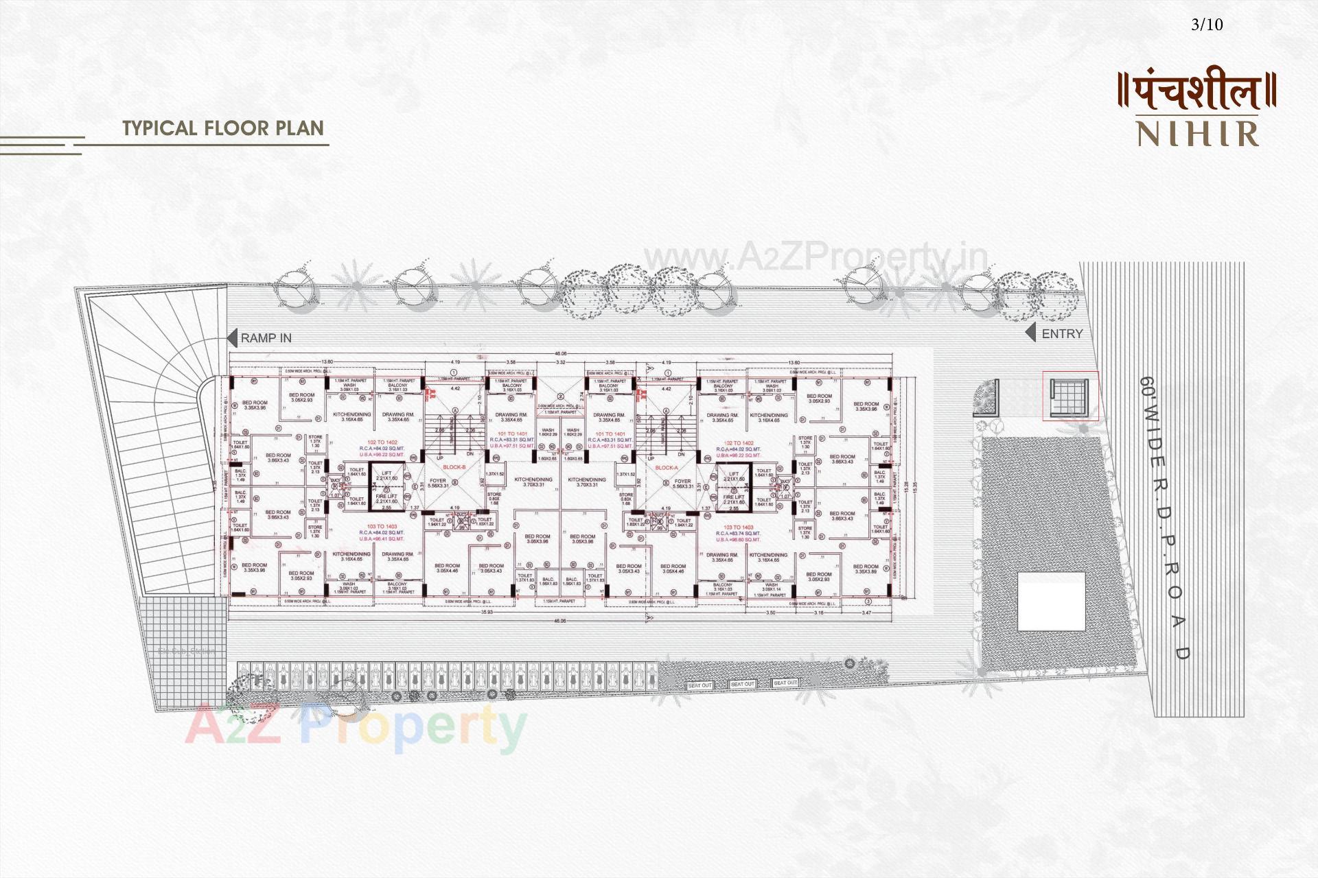 Layout of real estate project Panchshil Nihir located at Paldi, Ahmedabad, Gujarat