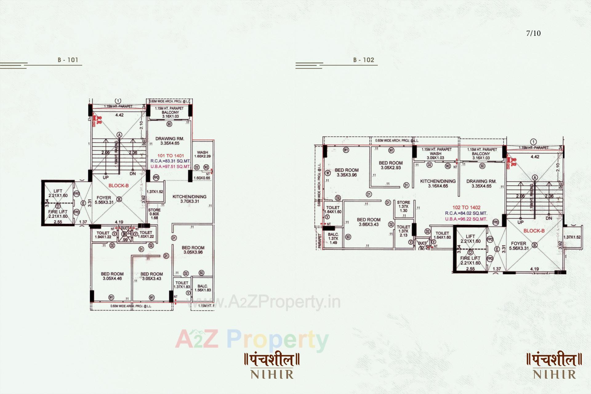 Layout of real estate project Panchshil Nihir located at Paldi, Ahmedabad, Gujarat
