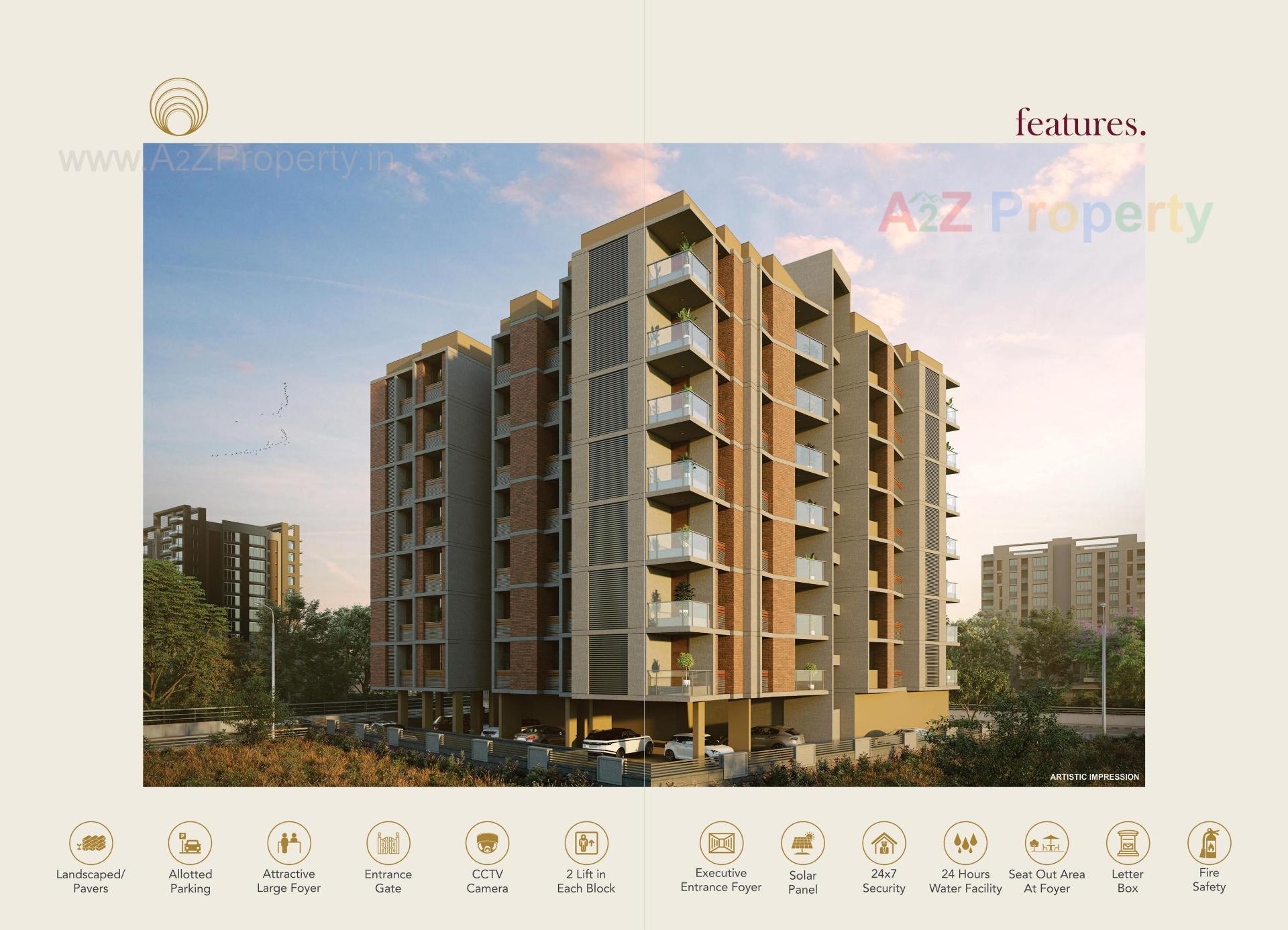 3D Elevation of real estate project Panchshil Pearl located at Usmanpura, Ahmedabad, Gujarat