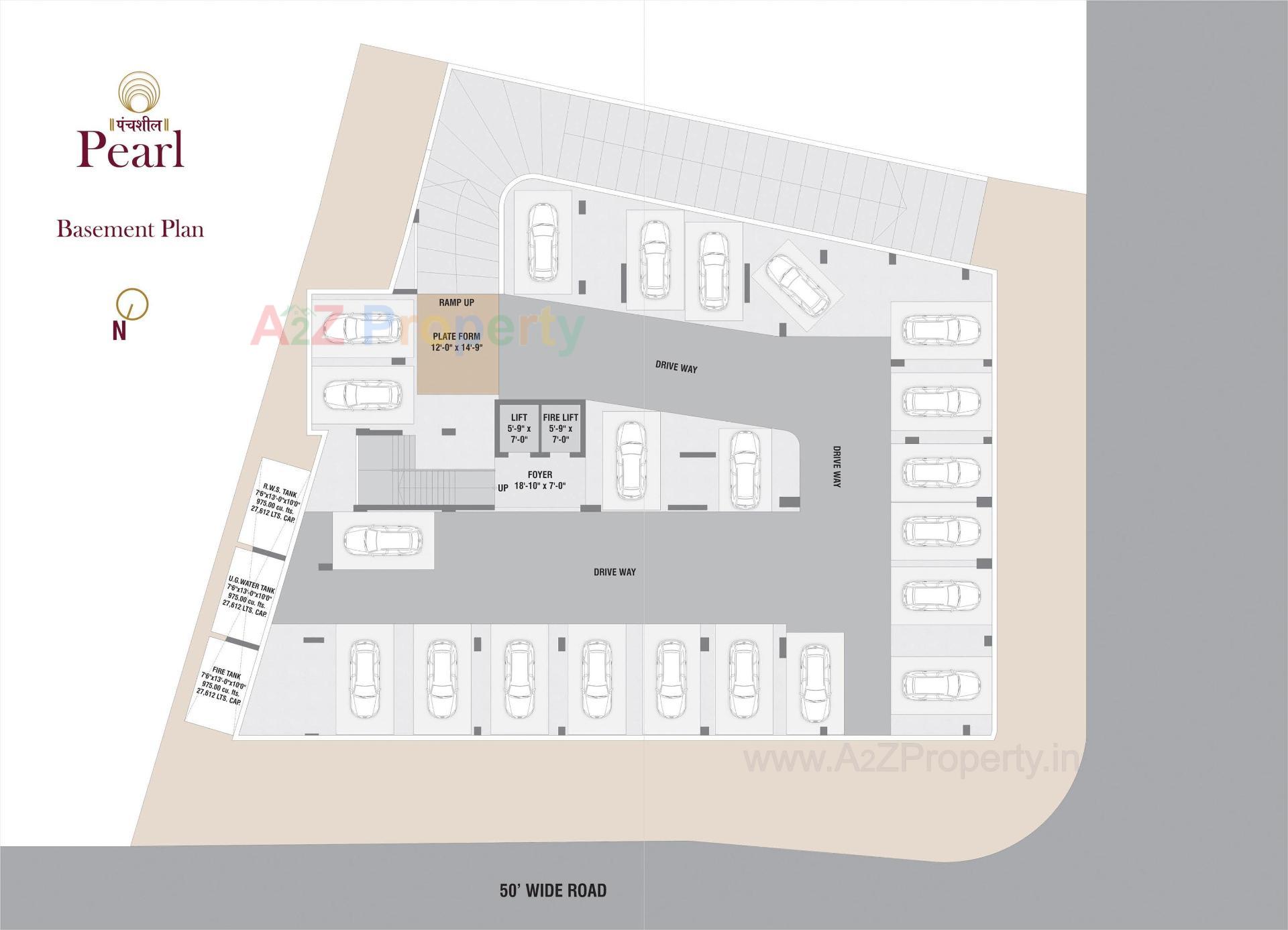 Layout of real estate project Panchshil Pearl located at Usmanpura, Ahmedabad, Gujarat
