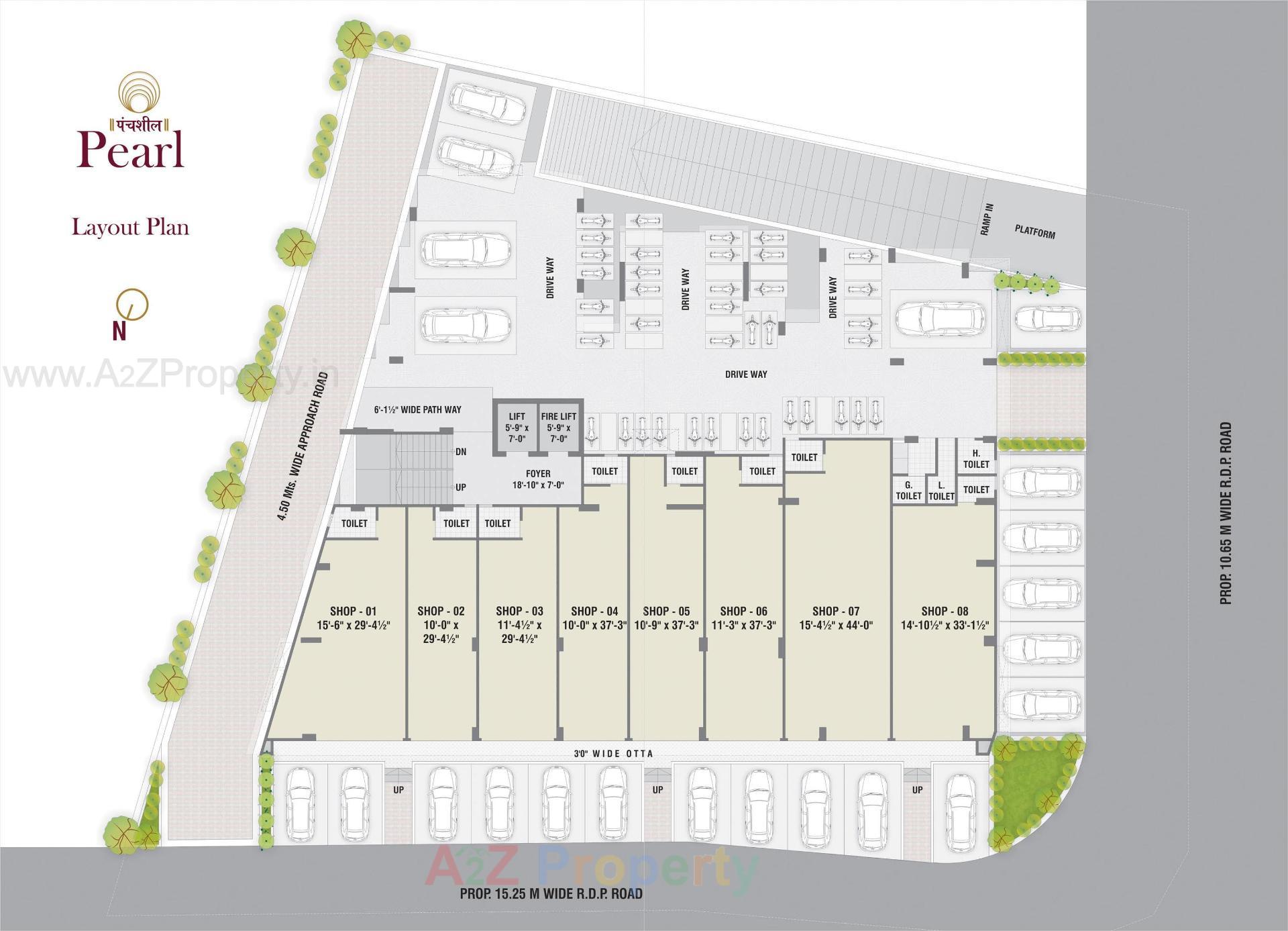 Layout of real estate project Panchshil Pearl located at Usmanpura, Ahmedabad, Gujarat