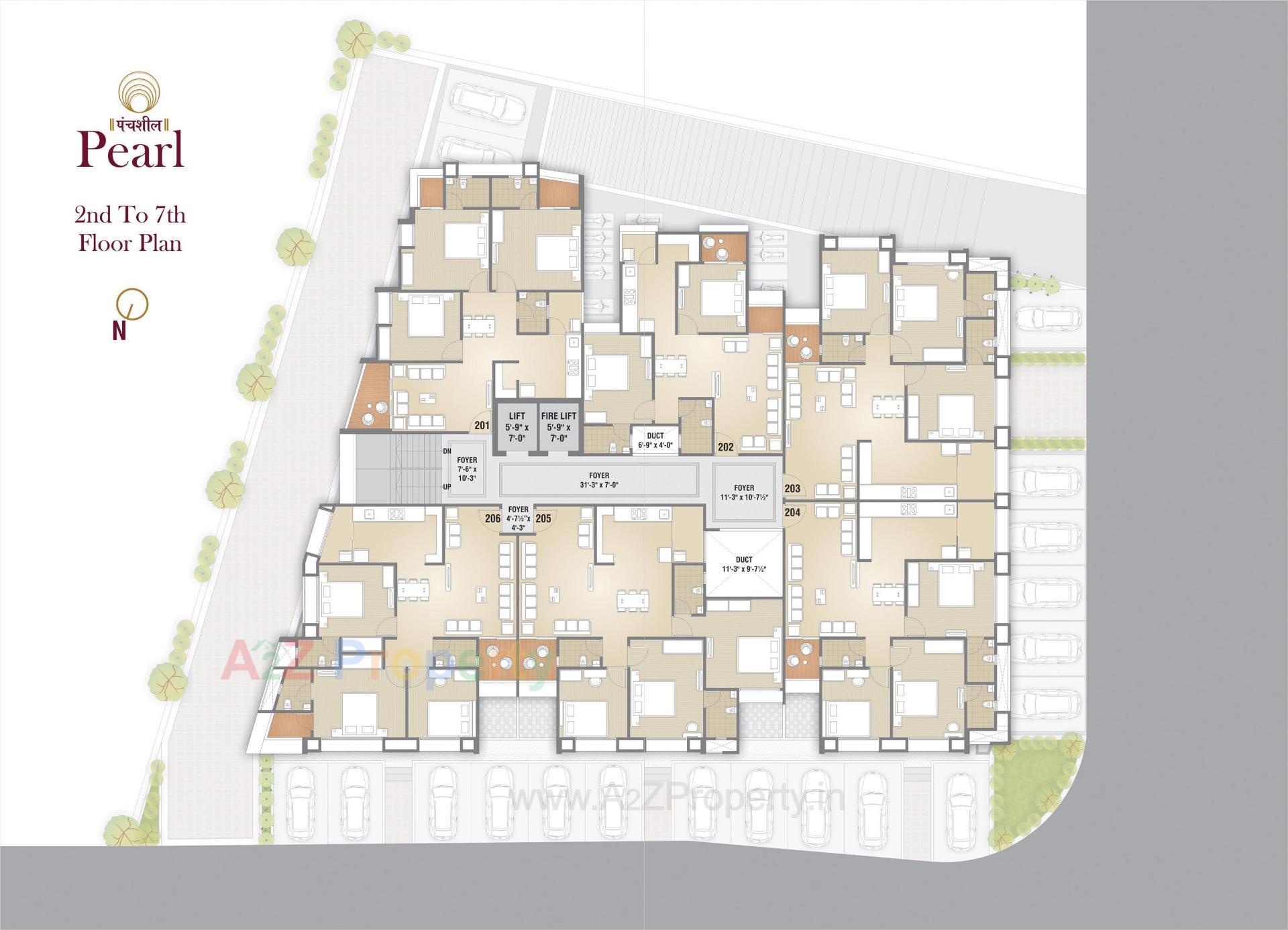 Layout of real estate project Panchshil Pearl located at Usmanpura, Ahmedabad, Gujarat