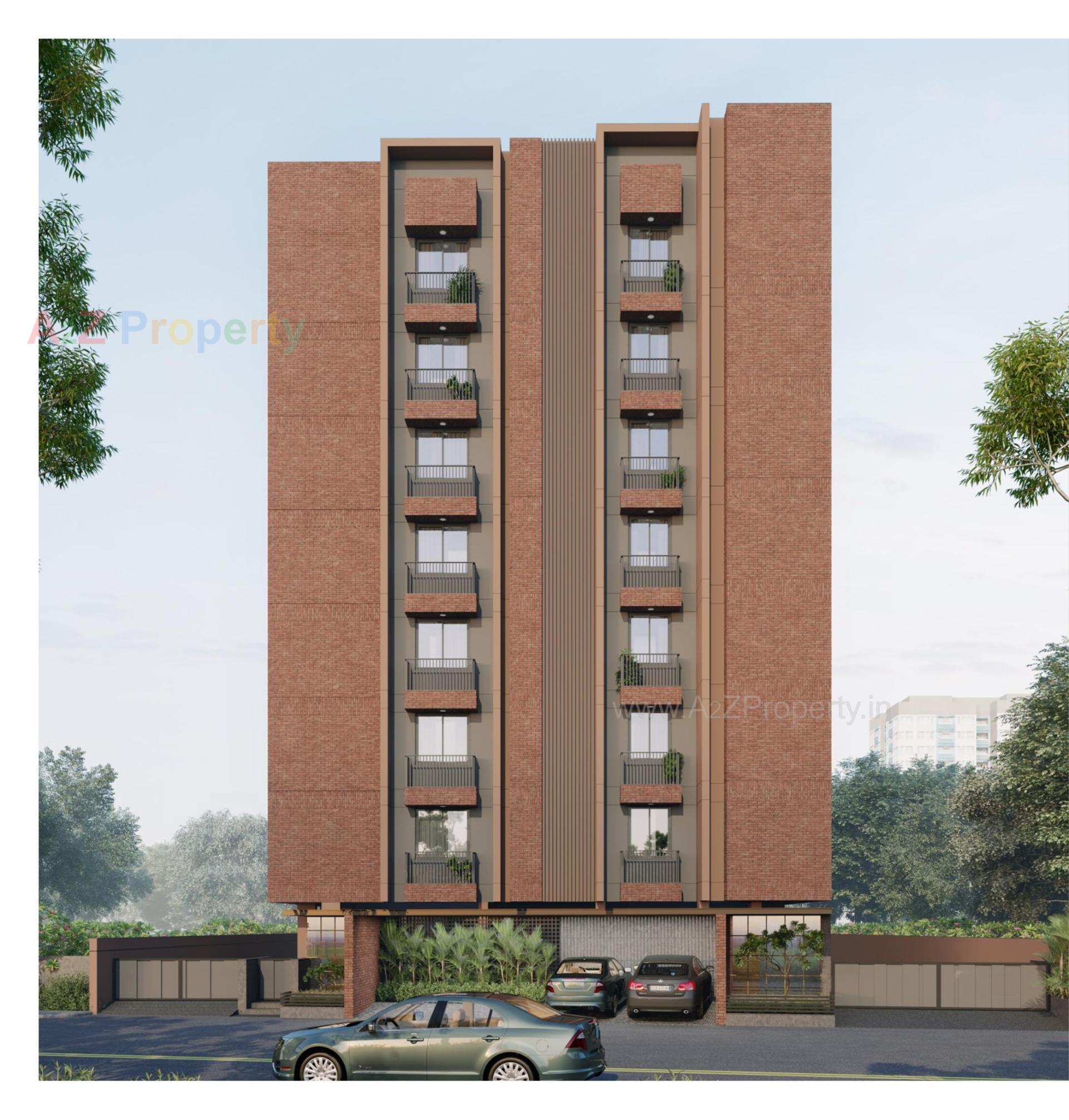 3D Elevation of real estate project Panchshil Punit Appartment located at Khokhra, Ahmedabad, Gujarat