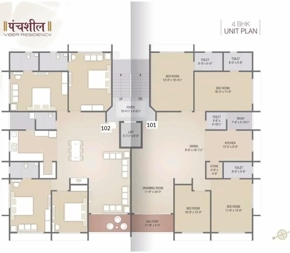 Layout of real estate project Panchshil Veer Residency located at Thaltej, Ahmedabad, Gujarat