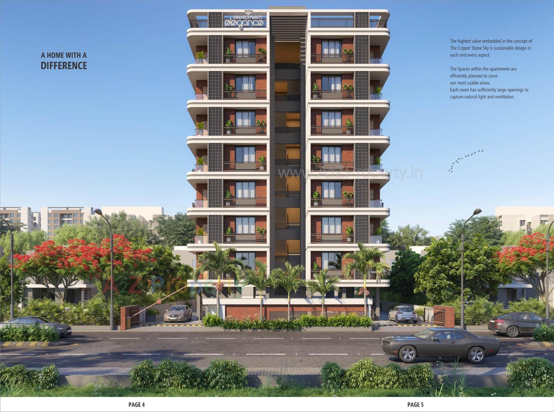 3D Elevation of real estate project Panchvati Elegance located at Vinzol, Ahmedabad, Gujarat