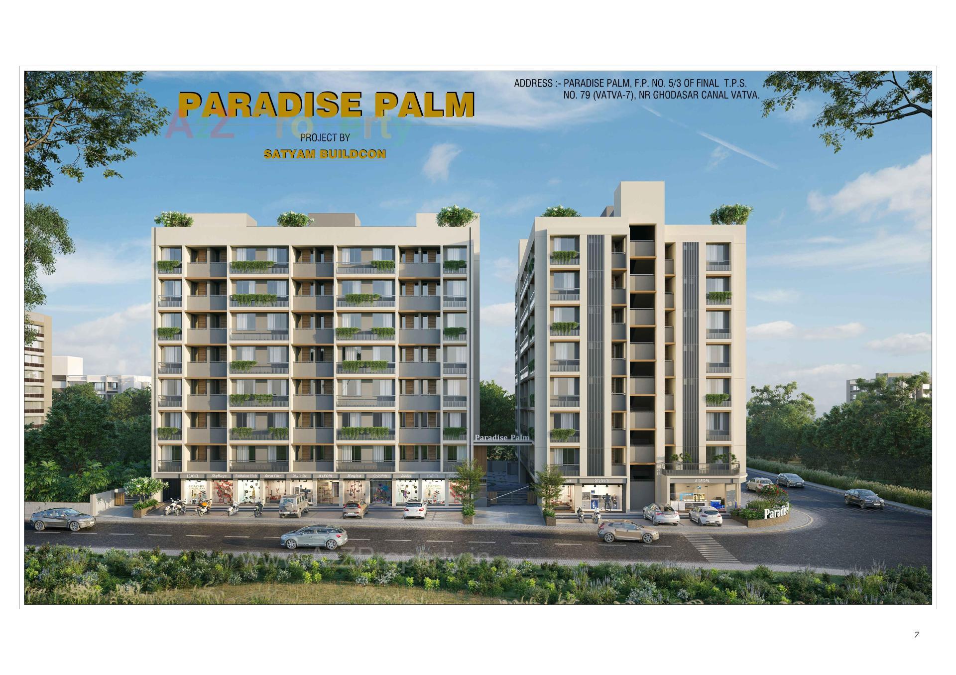 3D Elevation of real estate project Paradise Palm located at Vatva, Ahmedabad, Gujarat