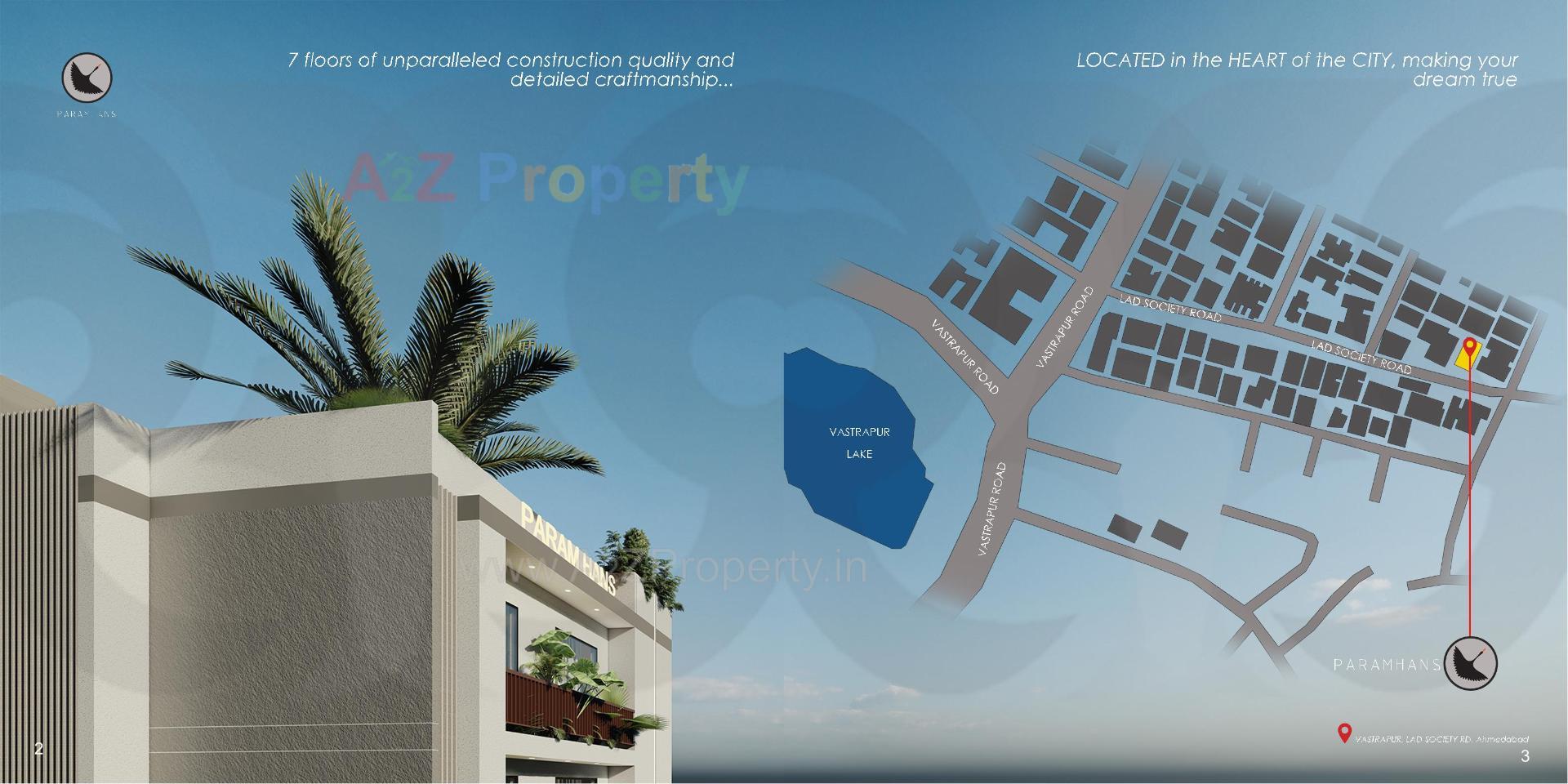 3D Elevation of real estate project Paramhans Appartment located at Vastrapur, Ahmedabad, Gujarat