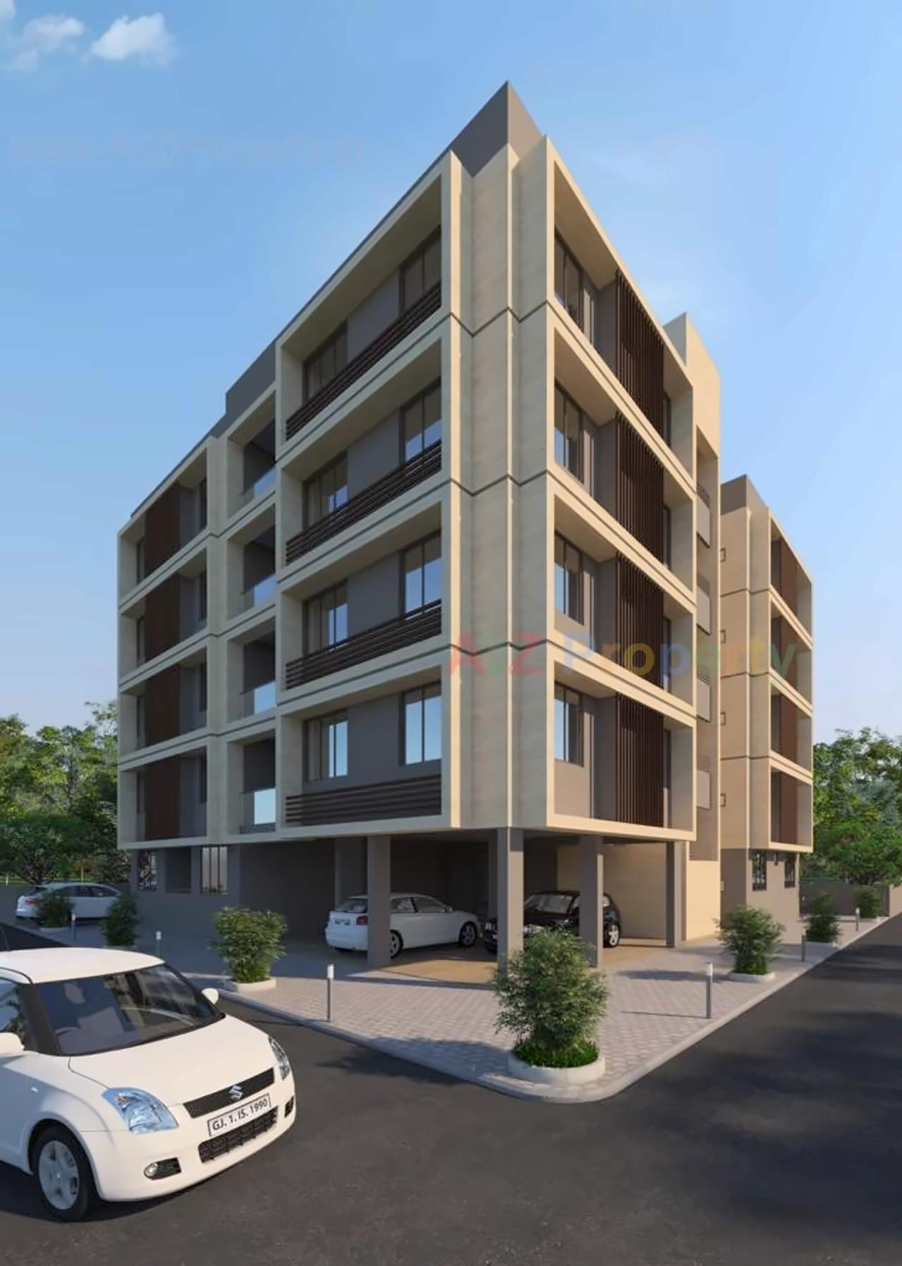 3D Elevation of real estate project Parasnath Flat located at Vadaj, Ahmedabad, Gujarat