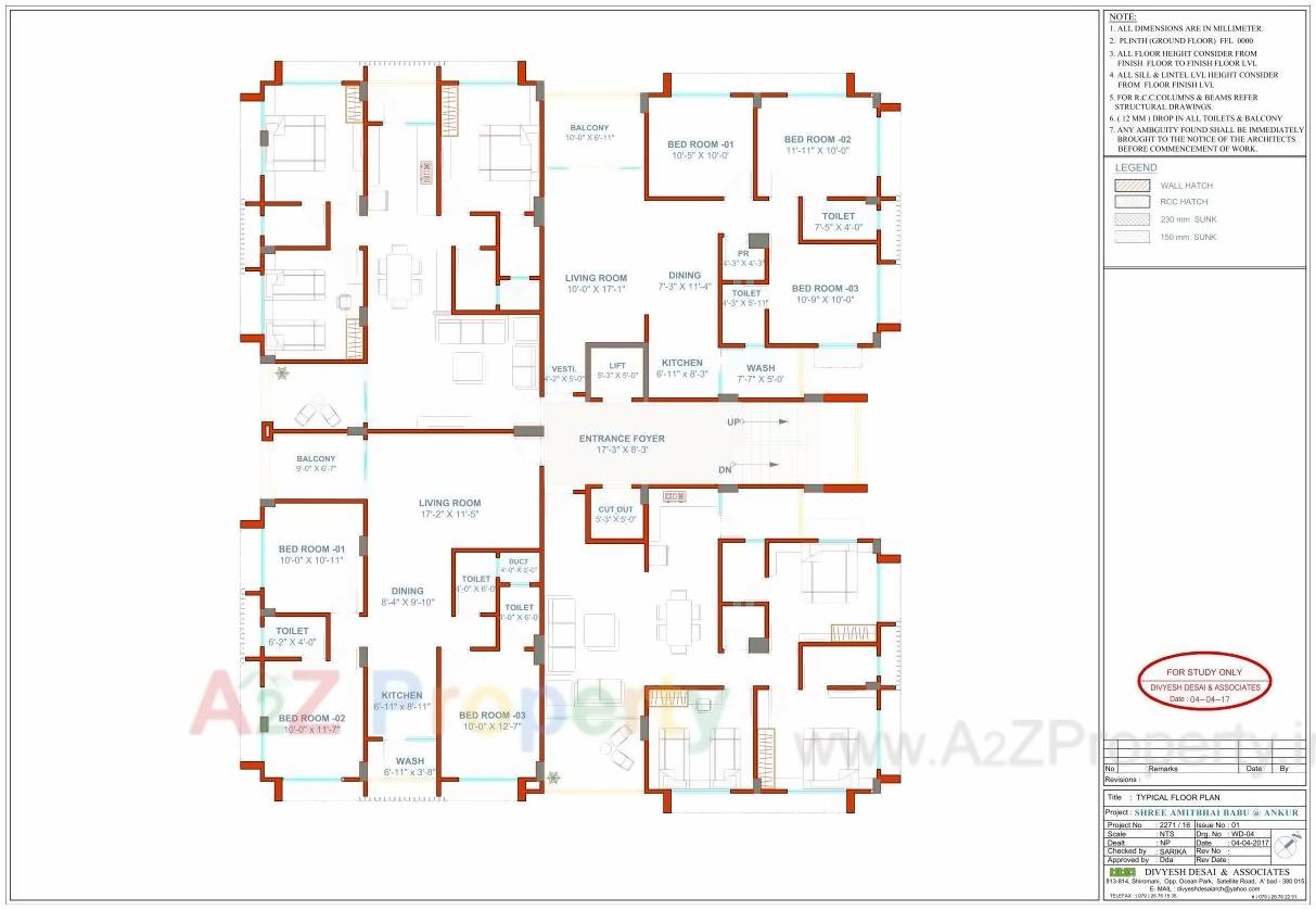 Layout of real estate project Parasnath Flat located at Vadaj, Ahmedabad, Gujarat