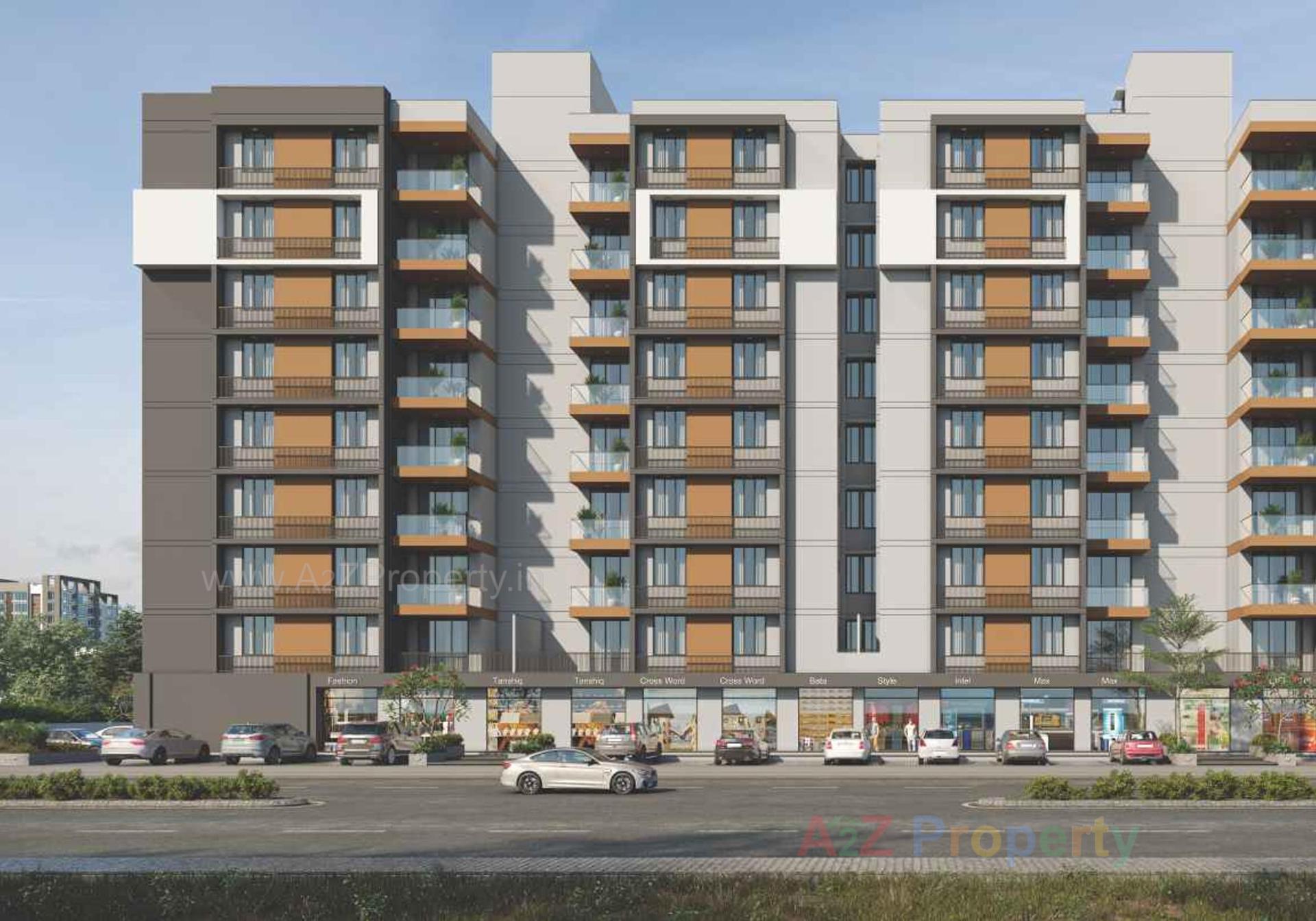 3D Elevation of real estate project Parijat Residency located at Chiloda, Ahmedabad, Gujarat