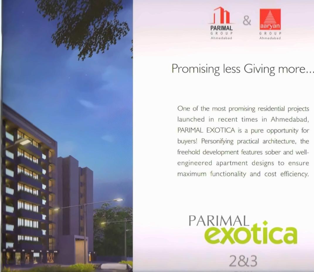 3D Elevation of real estate project Parimal Exotica located at Naroda, Ahmedabad, Gujarat