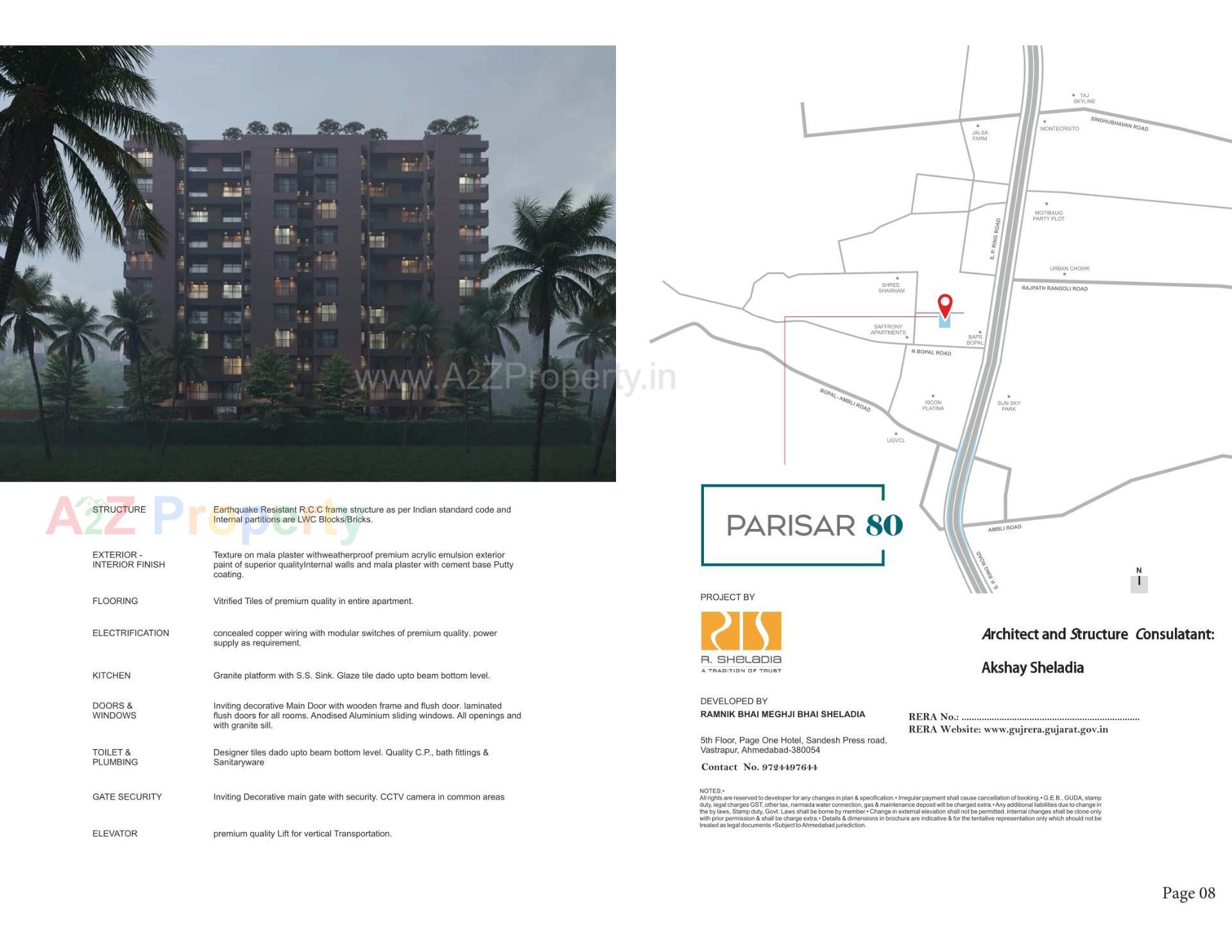 of real estate project Parisar 80 located at Bopal, Ahmedabad, Gujarat