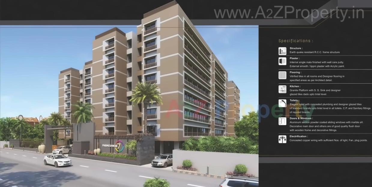 3D Elevation of real estate project Parmeshwar located at Jagatpur, Ahmedabad, Gujarat