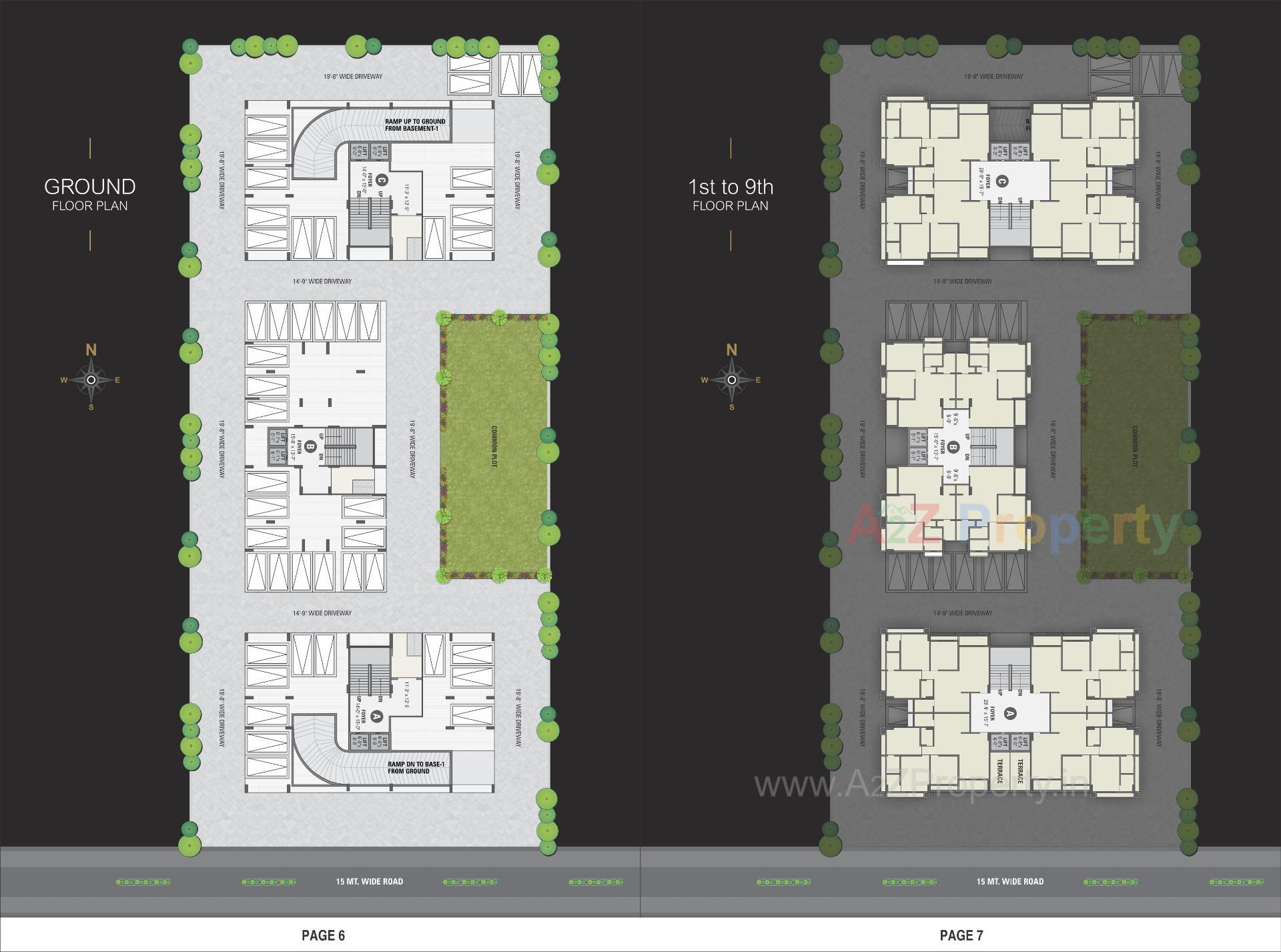 Layout of real estate project Parmeshwar Trident located at Tragad, Ahmedabad, Gujarat