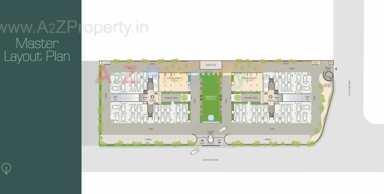Layout of real estate project Parshwa Luxuria located at Bodakdev, Ahmedabad, Gujarat