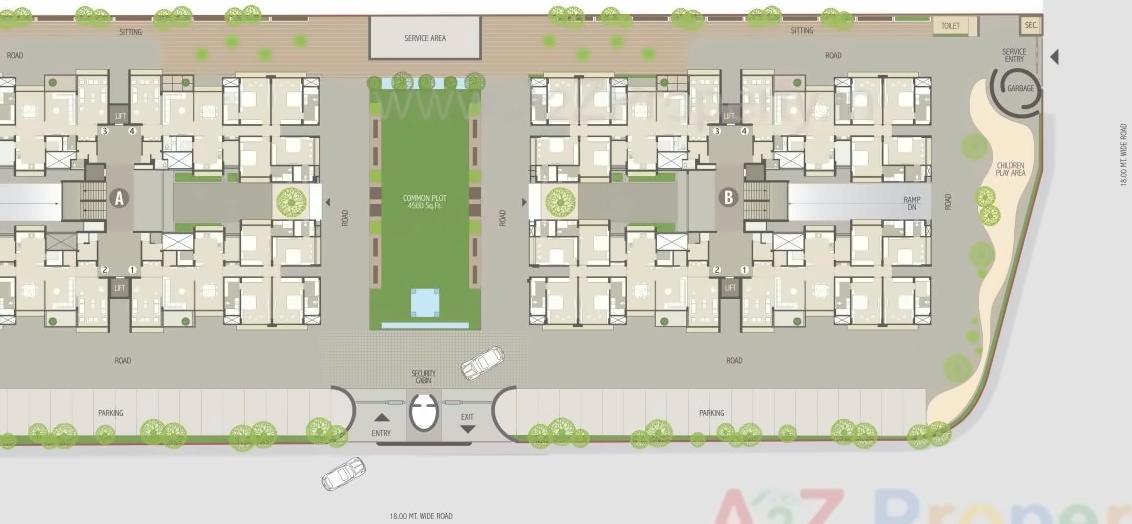 Layout of real estate project Parshwa Luxuria located at Bodakdev, Ahmedabad, Gujarat