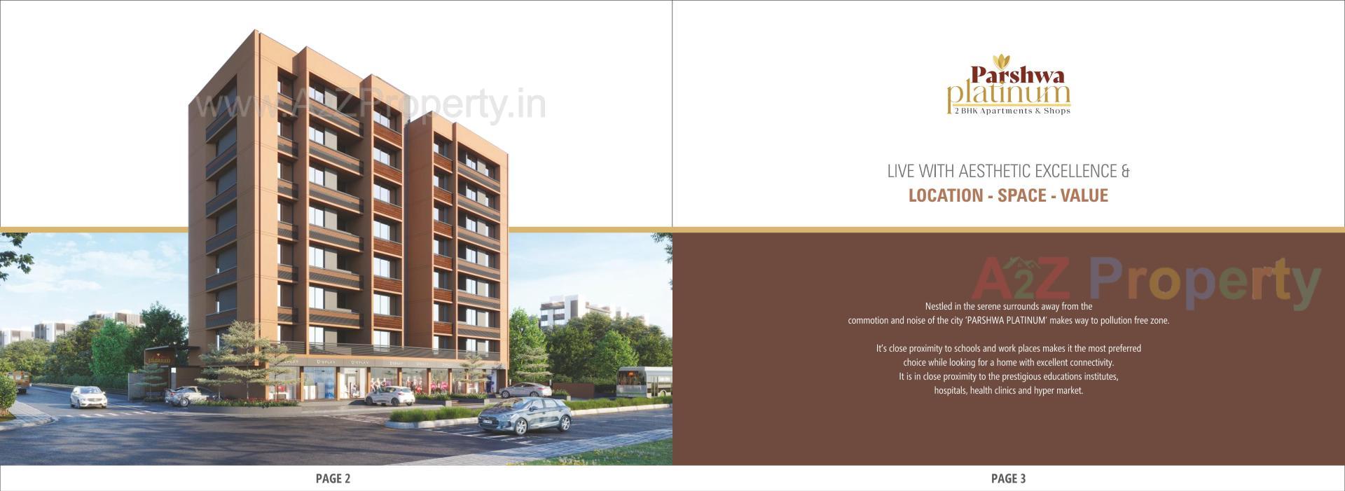 3D Elevation of real estate project Parshwa Platinum located at Ghuma, Ahmedabad, Gujarat