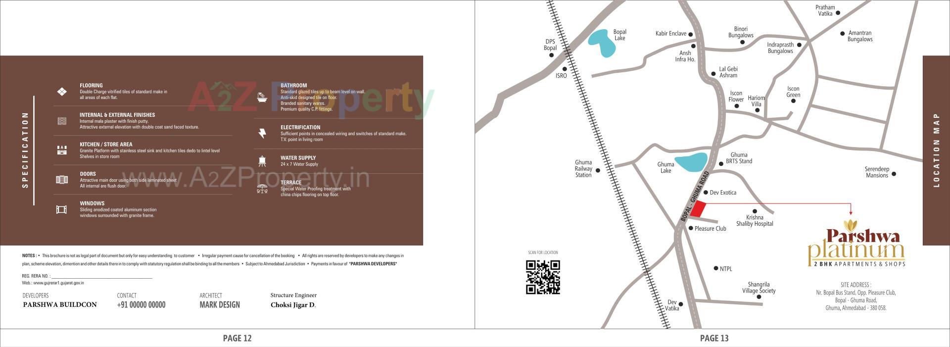  of real estate project Parshwa Platinum located at Ghuma, Ahmedabad, Gujarat