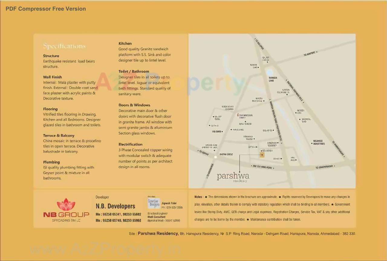  of real estate project Parshwa Residency located at Hanspura, Ahmedabad, Gujarat