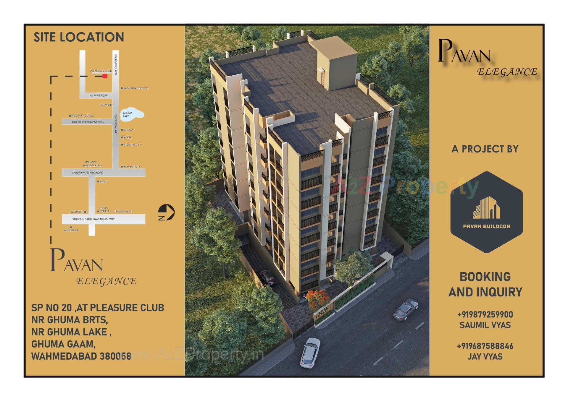 3D Elevation of real estate project Pavan Elegance located at Ghuma, Ahmedabad, Gujarat