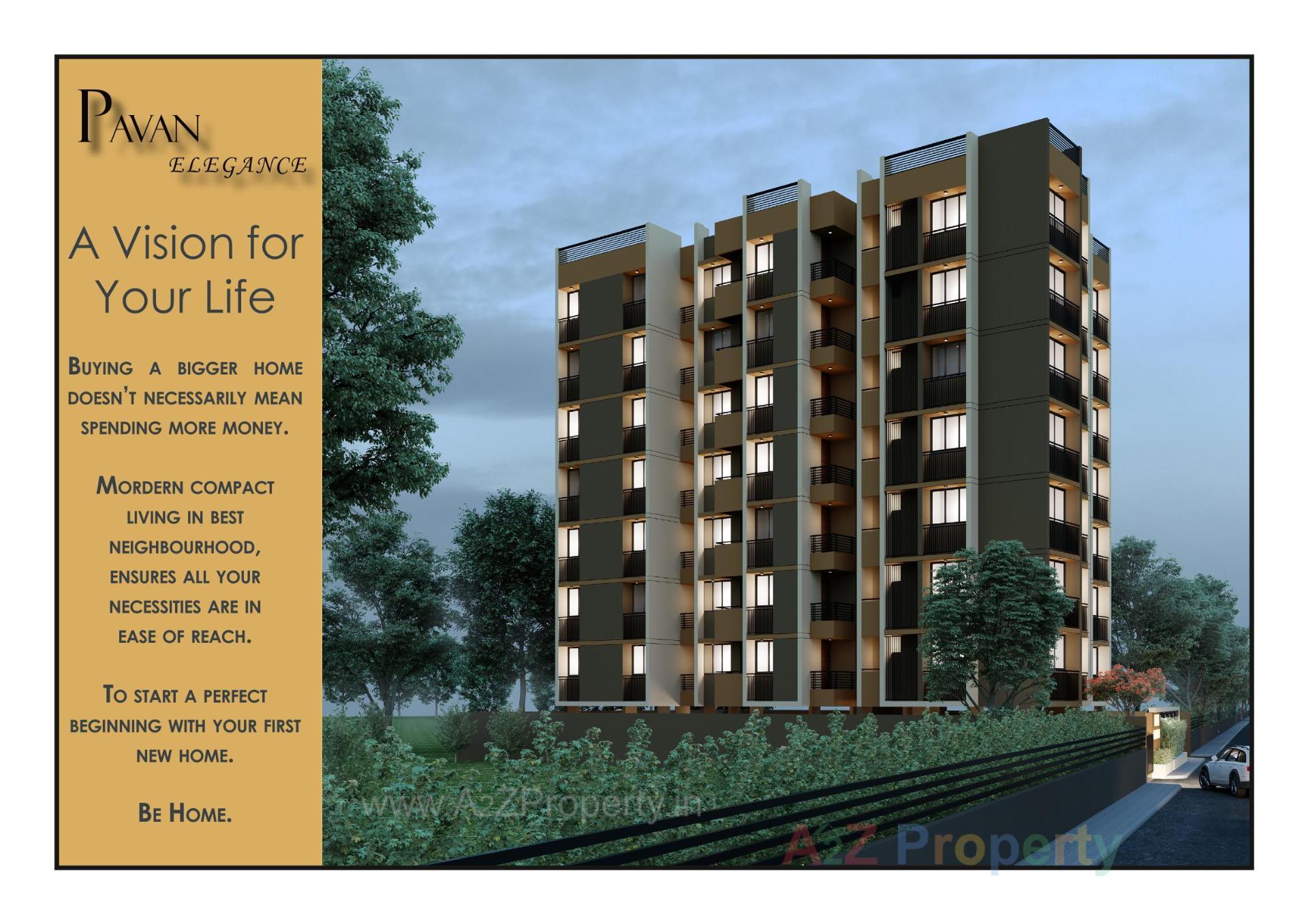 3D Elevation of real estate project Pavan Elegance located at Ghuma, Ahmedabad, Gujarat